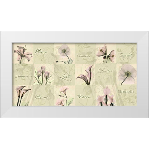 Blushing Buds White Modern Wood Framed Art Print by Koetsier, Albert