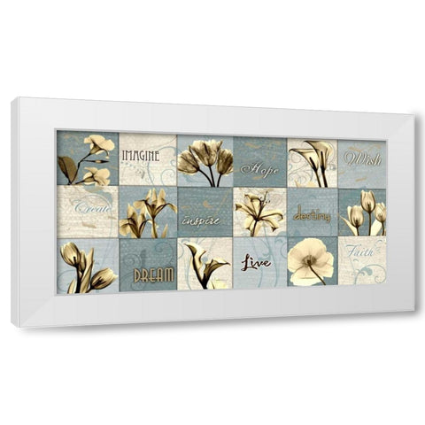 Flower Patch White Modern Wood Framed Art Print by Koetsier, Albert