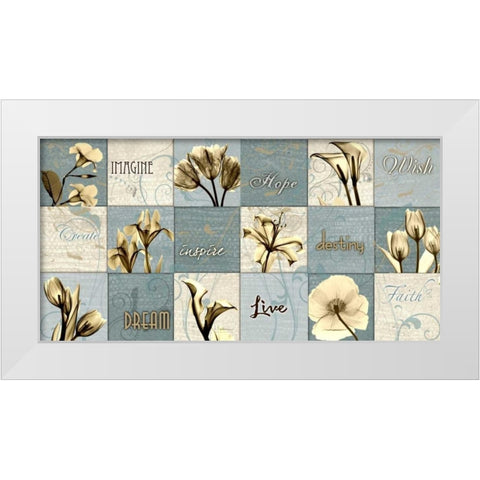 Flower Patch White Modern Wood Framed Art Print by Koetsier, Albert