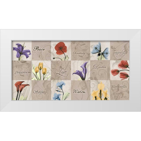 Autumn Blooms White Modern Wood Framed Art Print by Koetsier, Albert