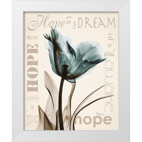 Hope Tulip White Modern Wood Framed Art Print by Koetsier, Albert
