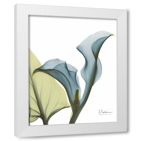 Calla Blues White Modern Wood Framed Art Print by Koetsier, Albert