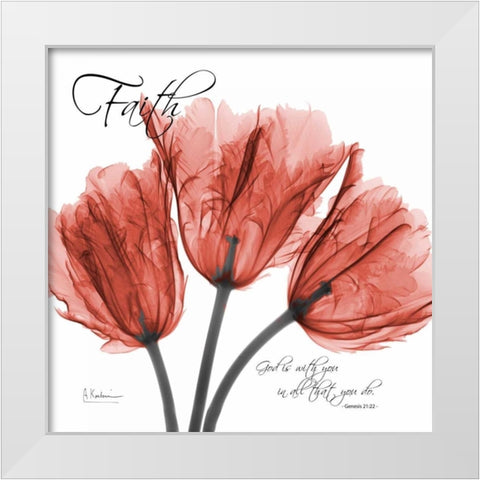 Royal Red Tulip -Faith White Modern Wood Framed Art Print by Koetsier, Albert