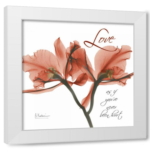 Royal Red Orchid - Love White Modern Wood Framed Art Print by Koetsier, Albert