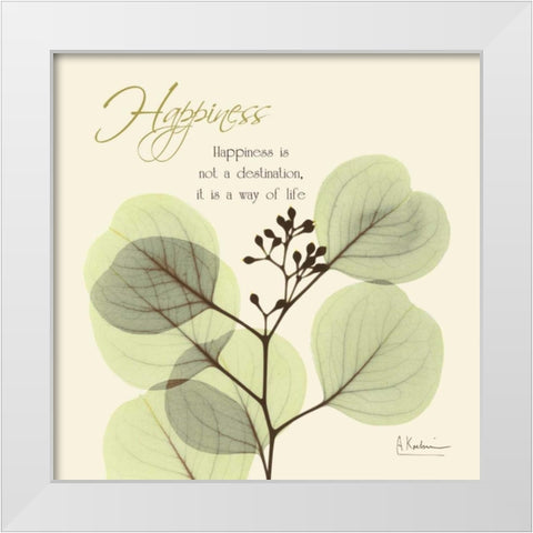 Happiness Eucalyptus L294 White Modern Wood Framed Art Print by Koetsier, Albert