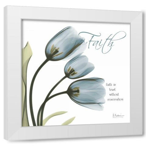 Tulips Faith White Modern Wood Framed Art Print by Koetsier, Albert