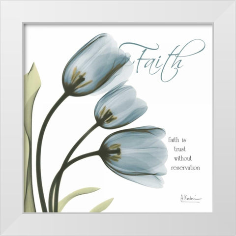 Tulips Faith White Modern Wood Framed Art Print by Koetsier, Albert