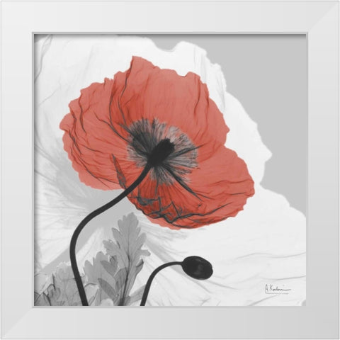 Poppy Prince White Modern Wood Framed Art Print by Koetsier, Albert