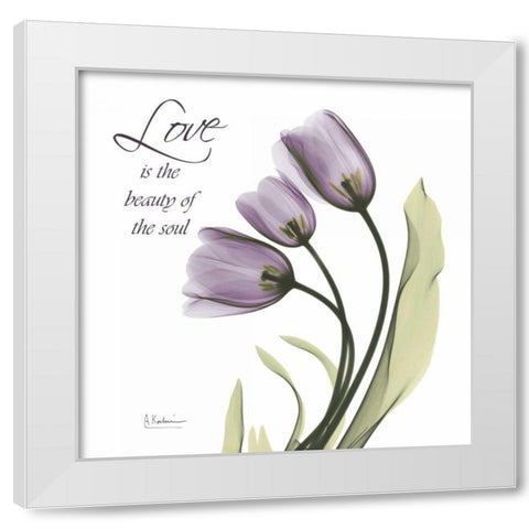 Love is the beauty White Modern Wood Framed Art Print by Koetsier, Albert