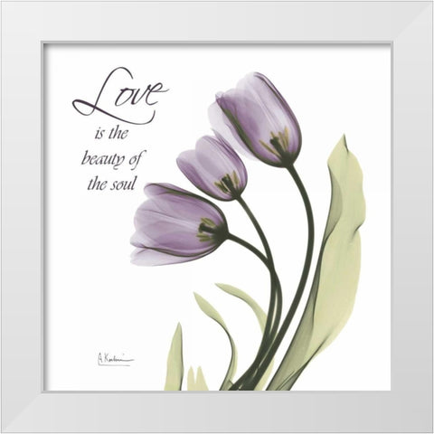 Love is the beauty White Modern Wood Framed Art Print by Koetsier, Albert