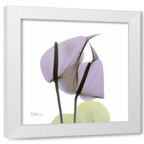 A Gift of Flowers in Lavender White Modern Wood Framed Art Print by Koetsier, Albert