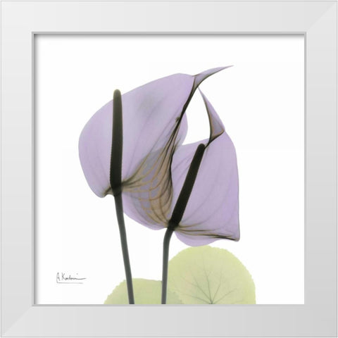 A Gift of Flowers in Lavender White Modern Wood Framed Art Print by Koetsier, Albert