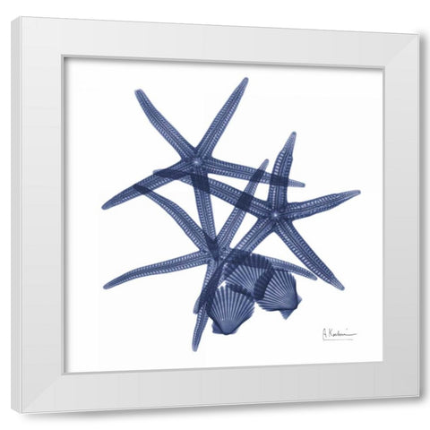 Sea Life in Blue White Modern Wood Framed Art Print by Koetsier, Albert