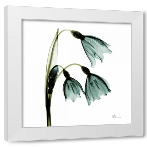 Three Tulips in Green White Modern Wood Framed Art Print by Koetsier, Albert