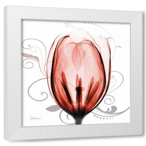 Happy Tulip in Red White Modern Wood Framed Art Print by Koetsier, Albert