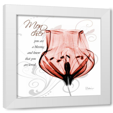 Dancing Tulip in Red - Mon Cher White Modern Wood Framed Art Print by Koetsier, Albert