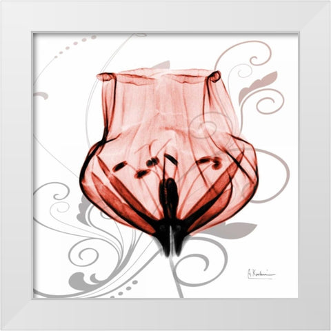 Dancing Tulip in Red White Modern Wood Framed Art Print by Koetsier, Albert