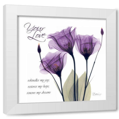 Your Love - Purple Tulip White Modern Wood Framed Art Print by Koetsier, Albert