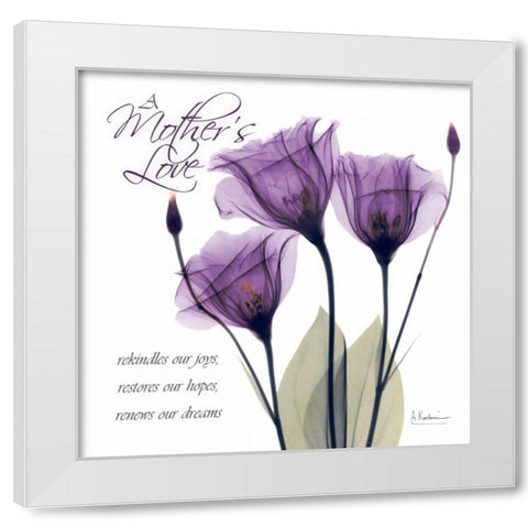 Mothers - Purple Tulips White Modern Wood Framed Art Print by Koetsier, Albert