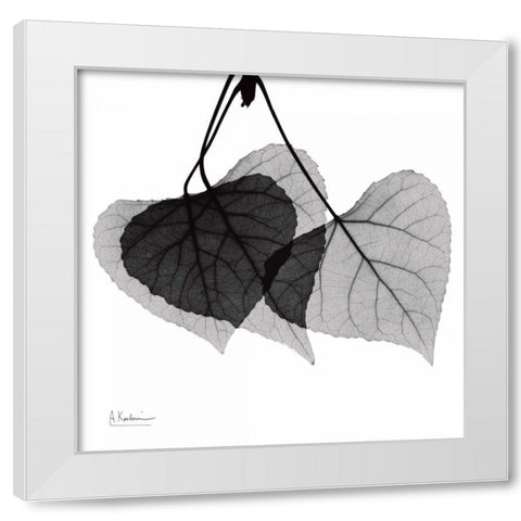 Three Leaves Three White Modern Wood Framed Art Print by Koetsier, Albert