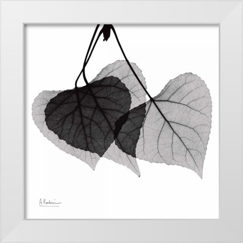 Three Leaves Three White Modern Wood Framed Art Print by Koetsier, Albert