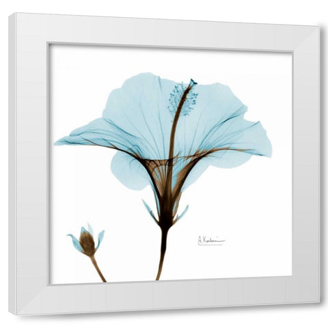 Hibiscus Wave White Modern Wood Framed Art Print by Koetsier, Albert