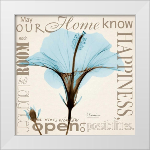 Hibiscus Home White Modern Wood Framed Art Print by Koetsier, Albert