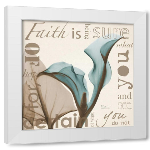 Faith - Blue Calla Lily White Modern Wood Framed Art Print by Koetsier, Albert