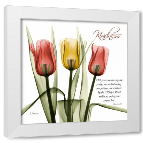 tulipsKindness White Modern Wood Framed Art Print by Koetsier, Albert