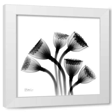 Lotus Lamps White Modern Wood Framed Art Print by Koetsier, Albert