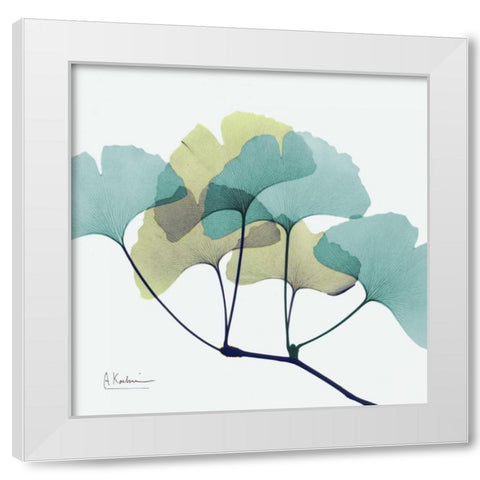 Gingko L140 White Modern Wood Framed Art Print by Koetsier, Albert