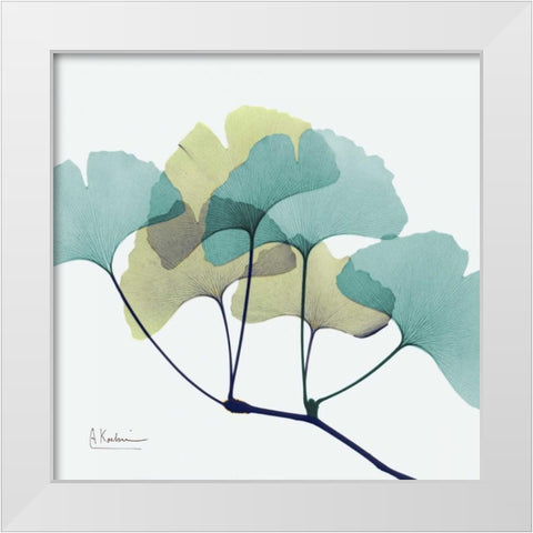 Gingko L140 White Modern Wood Framed Art Print by Koetsier, Albert