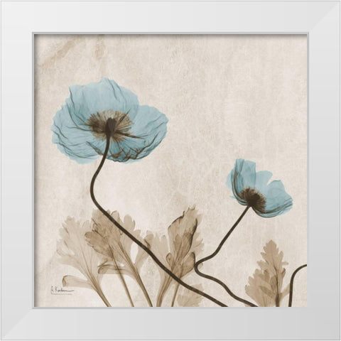 Poppies L167 White Modern Wood Framed Art Print by Koetsier, Albert