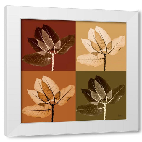 Harvest Leaves 1 White Modern Wood Framed Art Print by Koetsier, Albert