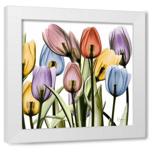 Tulipscape White Modern Wood Framed Art Print by Koetsier, Albert