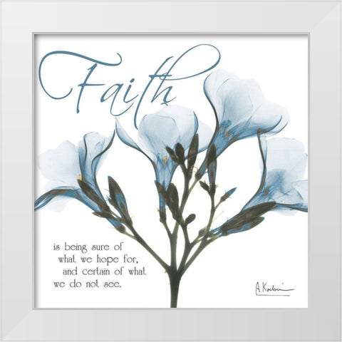 Faith Oleander White Modern Wood Framed Art Print by Koetsier, Albert