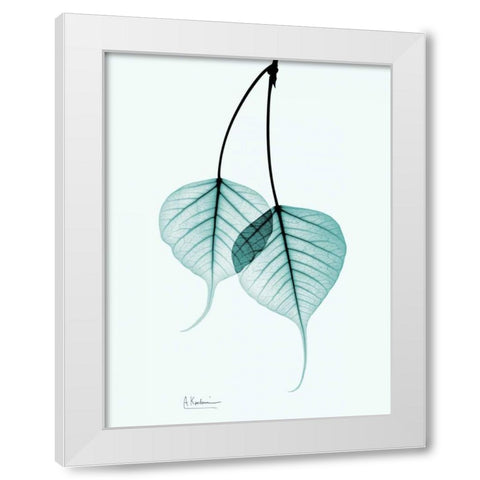 Bodhi Tree Teal White Modern Wood Framed Art Print by Koetsier, Albert