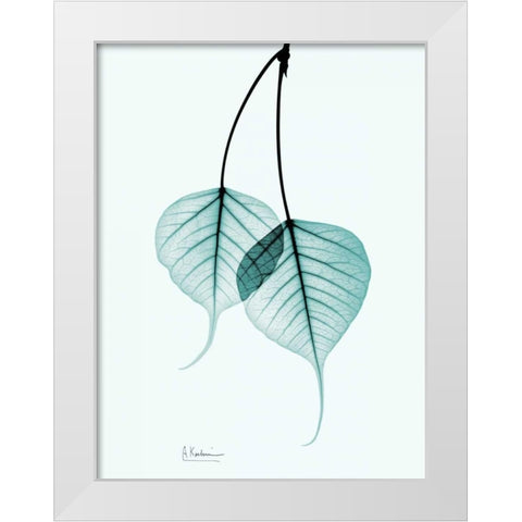 Bodhi Tree Teal White Modern Wood Framed Art Print by Koetsier, Albert