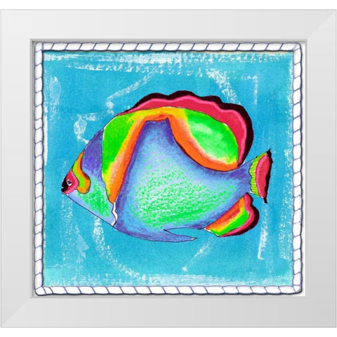 Beach Front Butterfly Fish White Modern Wood Framed Art Print by Ormsby, Anne