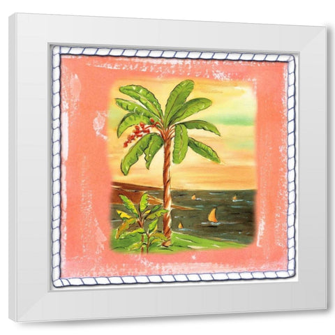 Beach-Front Banana Tree White Modern Wood Framed Art Print by Ormsby, Anne