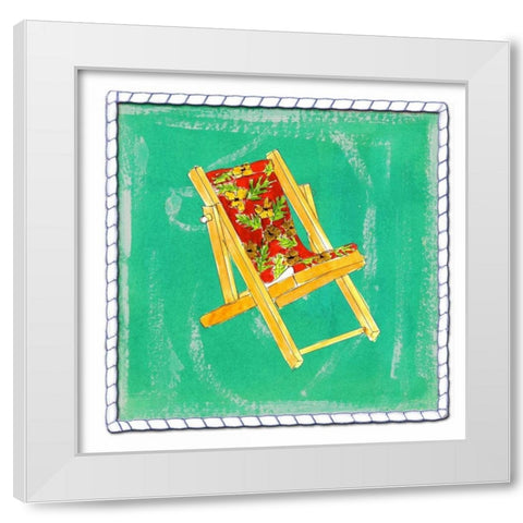 Beach Chair White Modern Wood Framed Art Print by Ormsby, Anne