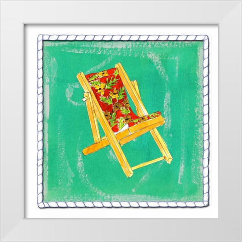 Beach Chair White Modern Wood Framed Art Print by Ormsby, Anne