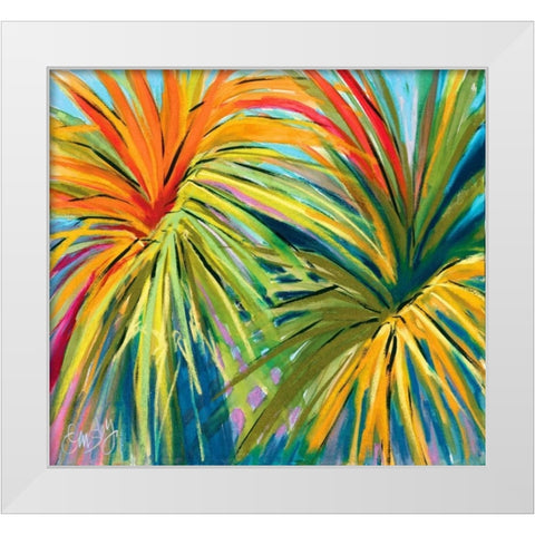 Firework Leaves White Modern Wood Framed Art Print by Ormsby, Anne