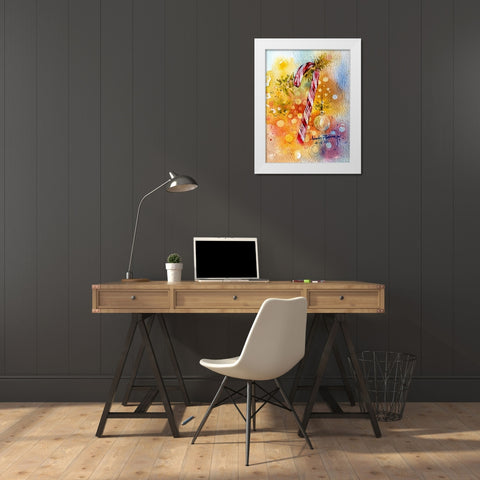 Sugar Candy White Modern Wood Framed Art Print by Rudraksi, Ashwini