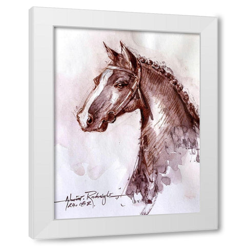 Horse 1 White Modern Wood Framed Art Print by Rudraksi, Ashwini