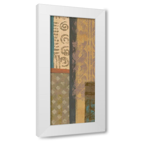 African Panel 1 White Modern Wood Framed Art Print by Saunders, Alonzo