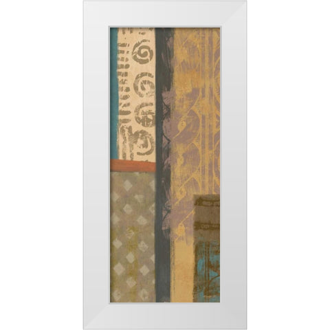 African Panel 1 White Modern Wood Framed Art Print by Saunders, Alonzo