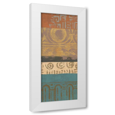African Panel 2 White Modern Wood Framed Art Print by Saunders, Alonzo