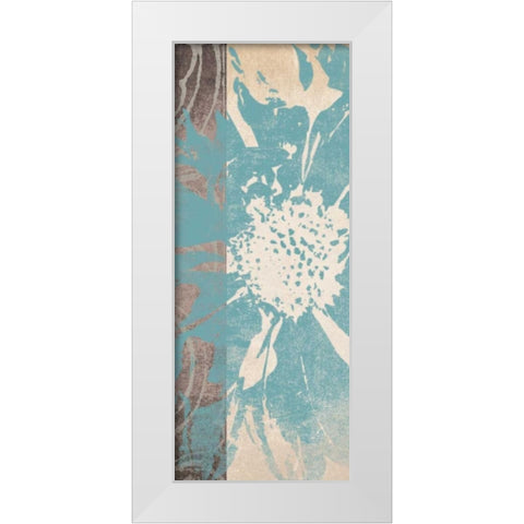 Flower Panel 1 White Modern Wood Framed Art Print by Saunders, Alonzo
