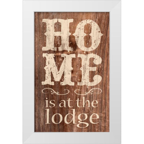 At The Lodge White Modern Wood Framed Art Print by Saunders, Alonzo